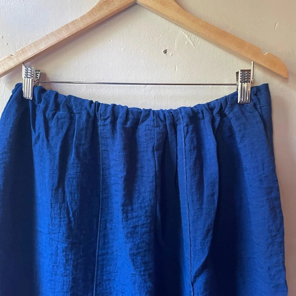 Habitat Women’s Rayon Pants Size Large Blue with Pockets & Front Seam Detail - Picture 3 of 11